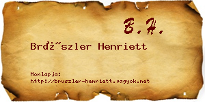 Brüszler Henriett névjegykártya